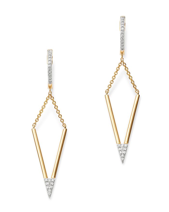 Bloomingdale's Diamond Geometric Drop Earrings in 14K Yellow Gold, 0.10 ...