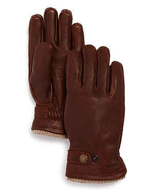 Hestra Utsjo Top-snap Leather Gloves In Chestnut