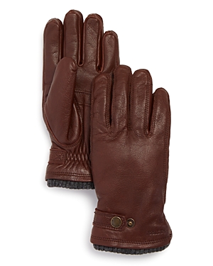 Hestra Utsjo Top-snap Leather Gloves In Espresso
