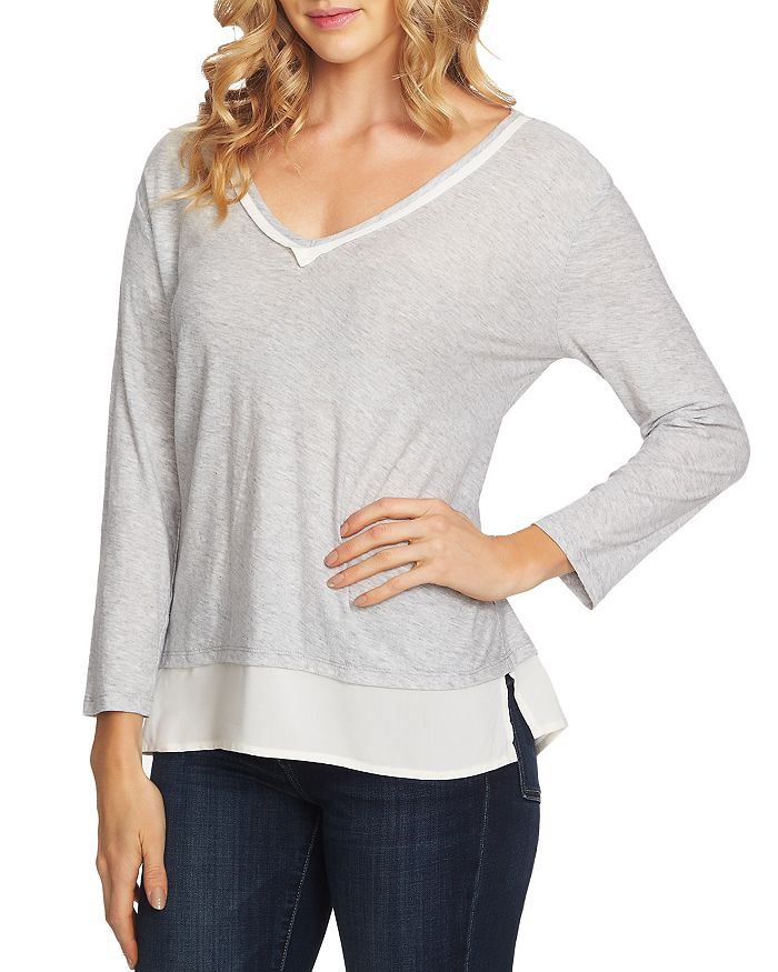 Vince camuto clearance mixed media top