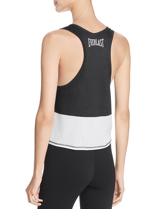 Shop Everlast Color-block Cropped Tank In Black/white