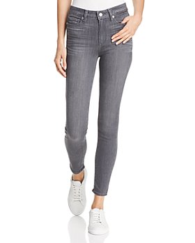 PAIGE - Hoxton High Rise Ankle Skinny Jeans in Gray Peaks