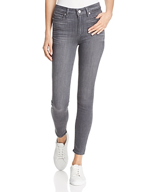 Paige Hoxton High Rise Ankle Skinny Jeans in Gray Peaks