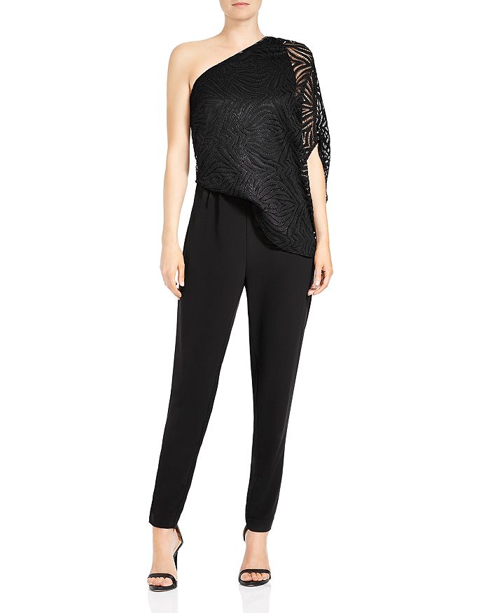 Halston heritage one shoulder jumpsuit sales