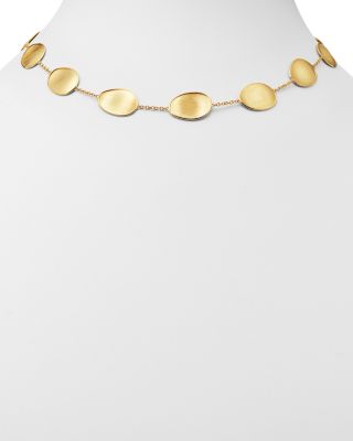 18K Yellow Gold Lunaria Station Collar Necklace, 17&amp;quot;