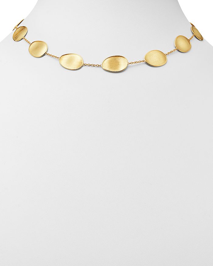 Shop Marco Bicego 18k Yellow Gold Lunaria Station Collar Necklace, 17