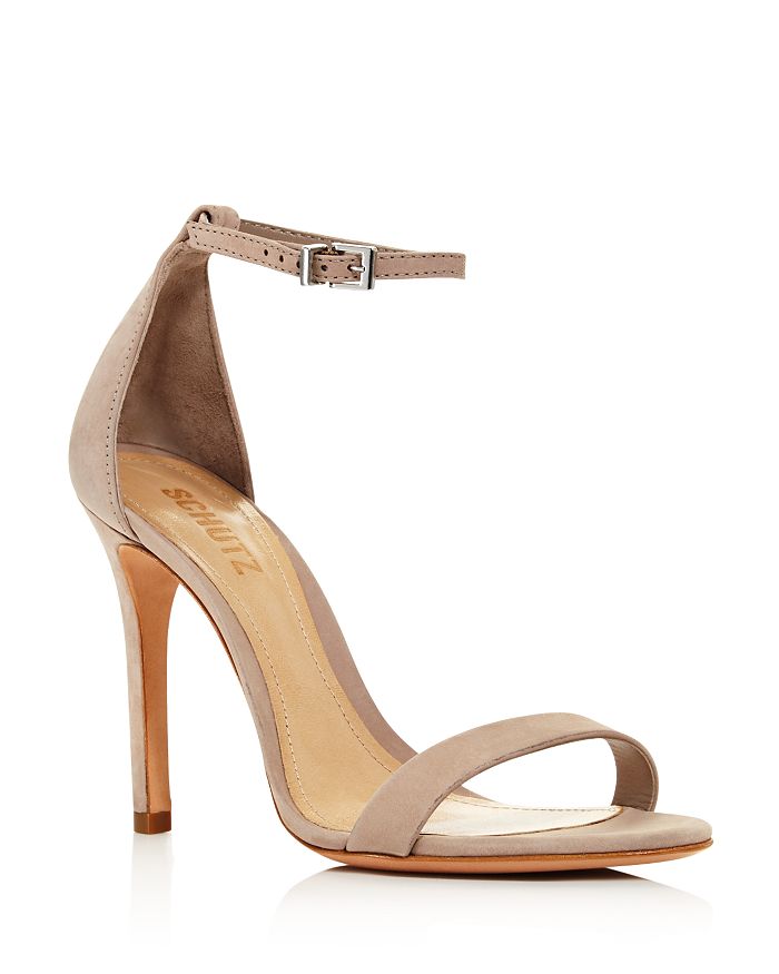 Shop Schutz Women's Cadey Lee Ankle Strap High-heel Sandals In Neutral Nubuck Leather