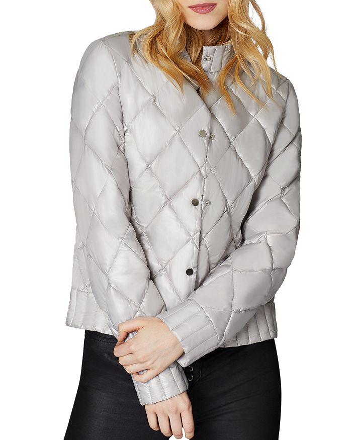Sage Collective Angel Quilted Jacket In Pewter