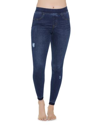 spanx distressed skinny jeans with side stripe