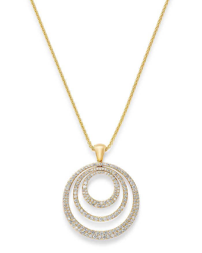 Bloomingdale's Diamond Circle Pendant Necklace In 14k Yellow Gold, 2.0 Ct. T.w. - 100% Exclusive In White/gold