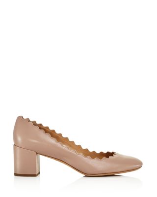 leather block heel pumps