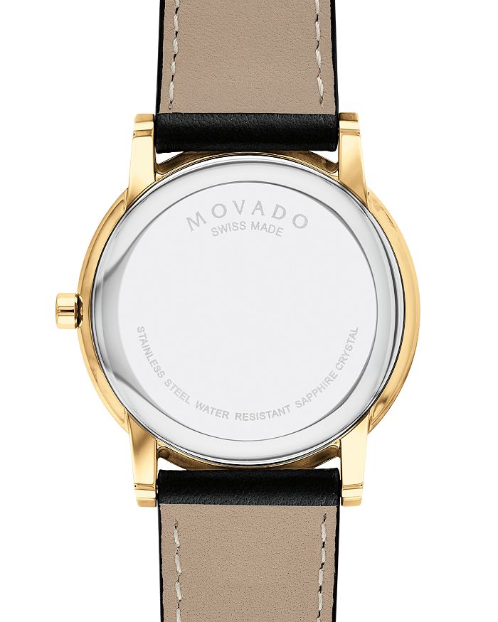Shop Movado Museum Classic Yellow Gold-tone Case Watch, 40mm In Black