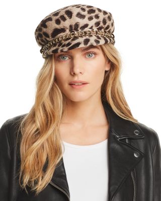 Eugenia Kim Sabrina Cheetah Print Rabbit Fur Felt Newsboy  display picture 2
