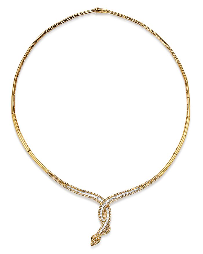 Bloomingdale's Diamond Snake Necklace In 14k Yellow Gold, 1.85 Ct. T.w. - 100% Exclusive In White/gold