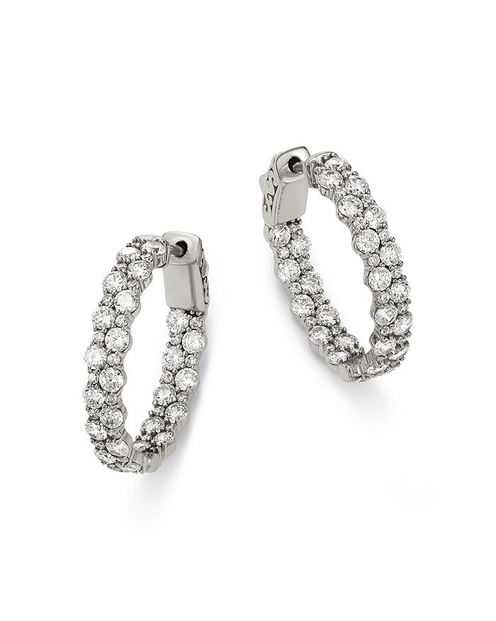 Bloomingdale's Diamond Hoop Earrings In 14k White Gold, 4.0 Ct. T.w. - 100% Exclusive