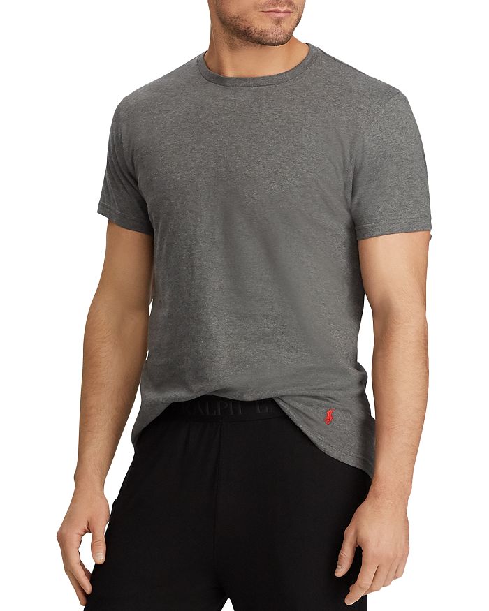 Shop Polo Ralph Lauren Classic Fit Crewneck Undershirt, Pack Of 3 In Grey/charcoal/black