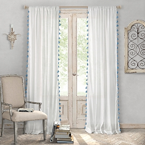 Shop Elrene Home Fashions Bianca Tassel Curtain Panel, 52 X 84 In Blue
