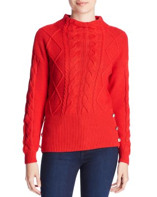 Marled - Cable-Knit Button Sweater