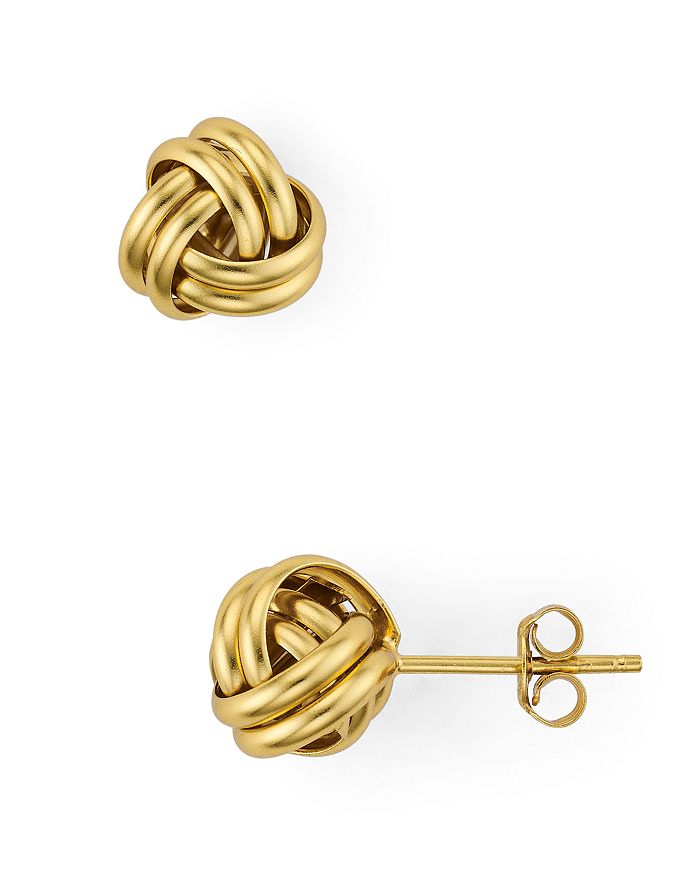Aqua Love Knot Stud Earrings In 18k Gold-plated Sterling Silver - 100% Exclusive