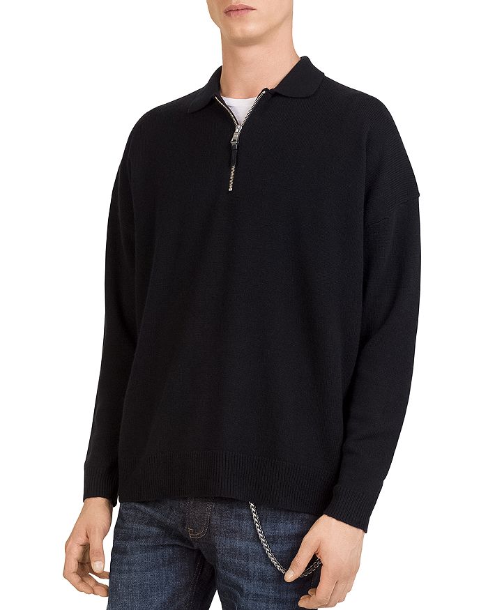 The Kooples Wool & Cashmere QuarterZip Sweater Bloomingdale's