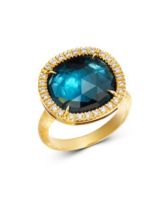 Marco Bicego 18K Yellow Gold Jaipur Sunset London Blue Topaz & Diamond Ring