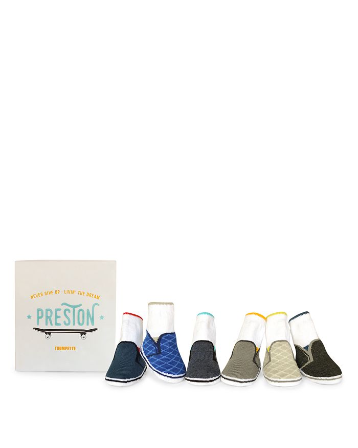 Trumpette Kids' Boys' Preston Skater Sneakers Print Socks, Set Of 6 - Baby In Assorted Neutral