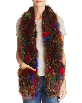 Jocelyn Knit Fox Fur Pocket Scarf 100 Exclusive Bloomingdale S