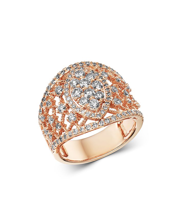 Bloomingdale's Diamond Statement Ring In Rose Gold, 1.45 Ct. T.w. - 100% Exclusive In White/rose Gold