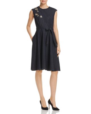 tahari denim dress