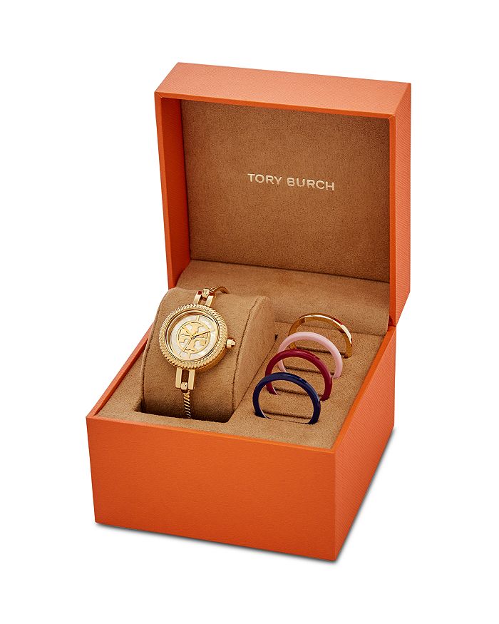 Tory Burch Reva Bangle Watch Gift Set, Gold-tone Stainless  Steel/multi-color, 29 Mm | ModeSens