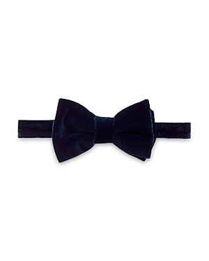 Shop Eton Velvet Silk Bow Tie In Blue