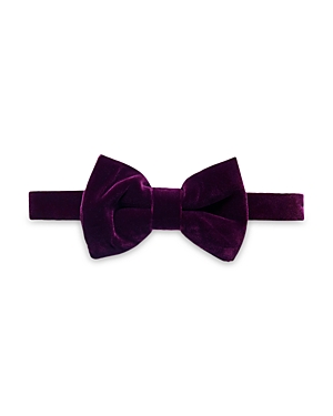 Shop Eton Velvet Silk Bow Tie In Burgundy