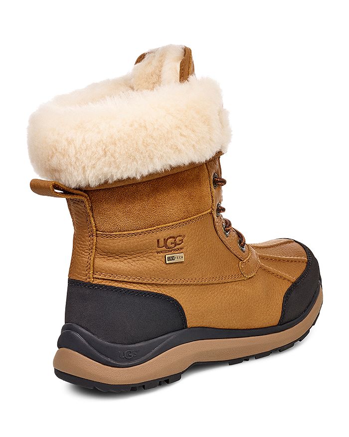 Shop Ugg Women's Adirondack Round Toe Leather & Suede Waterproof Booties In Chesnut