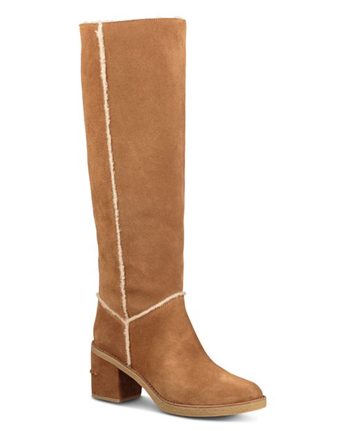 UGG® Women's Kasen Round Toe Suede & Sheepskin Tall Boots | Bloomingdale's