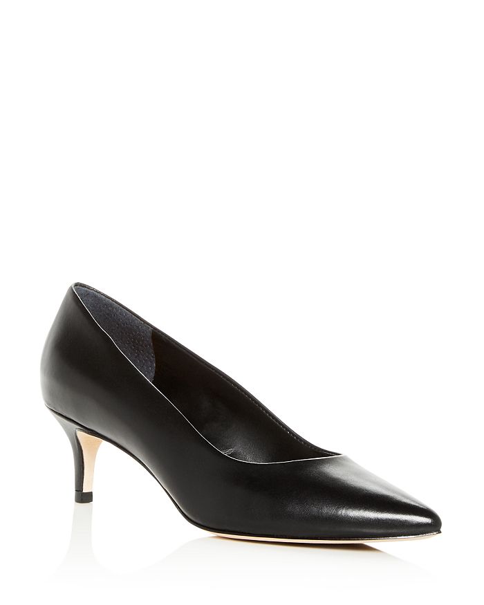 Joan Oloff Women's Callie Kitten-heel Pumps In Black Leather