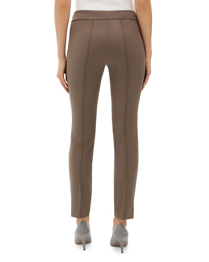 Shop Lafayette 148 Acclaimed Stretch Slim Pintuck City Pants In Nougat