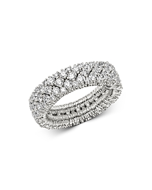 18K White Gold Cashmere Collection Diamond Stretch Ring