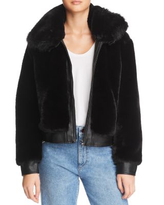 BLANKNYC Faux Fur & Faux Leather Coat | Bloomingdale's