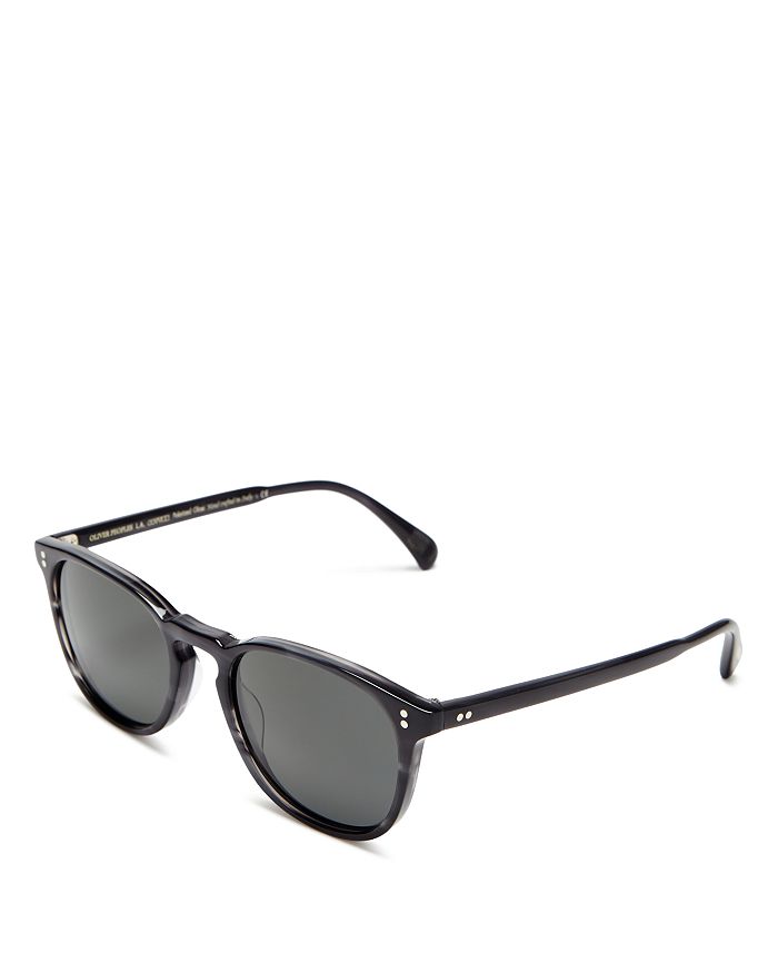 Shop Oliver Peoples Finley Esq Polarized Round Sunglasses, 51mm In Matte Sable Tortoise/gray Mirror Polarized