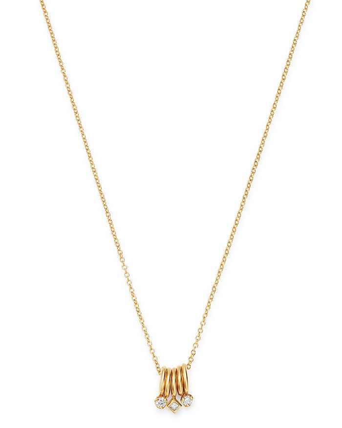 Zoë Chicco 14k Yellow Gold Diamond Charm Necklace, 18 In White/gold