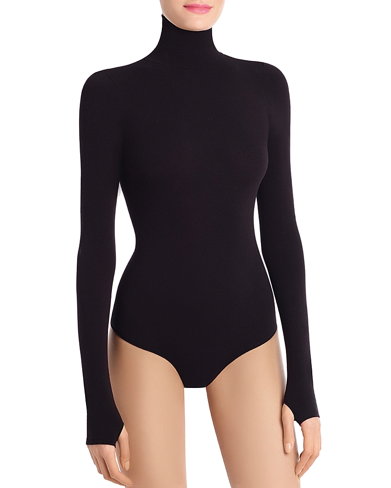 Commando Ballet Stretch-jersey Turtleneck Thong Bodysuit In Black