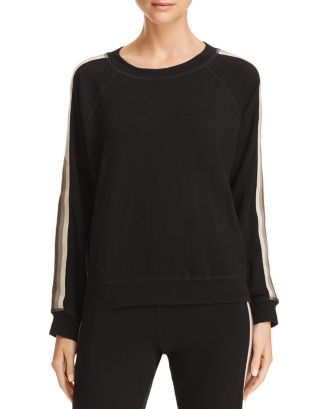 Monrow Raglan Stripe Sleeve Sweatshirt | Bloomingdale's