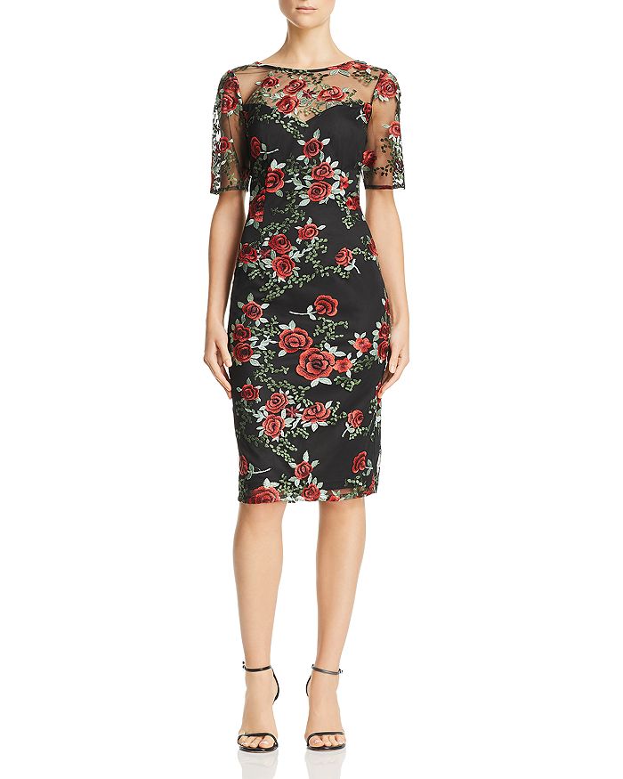 Adrianna Papell Floral-Embroidered Dress | Bloomingdale's