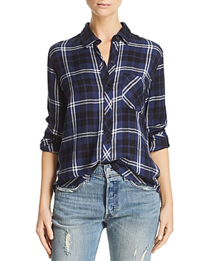Rails Hunter Button Down Shirt In Navy Almond Tinsel