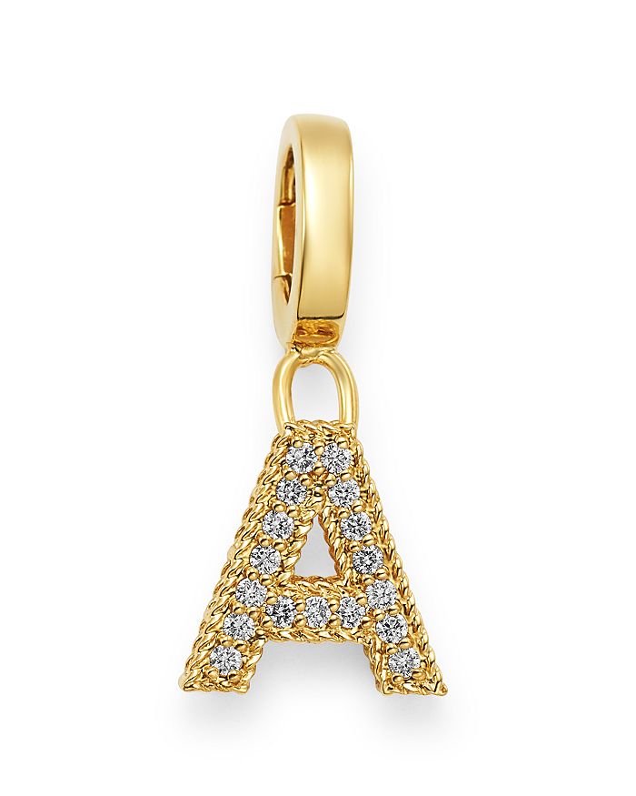 Roberto Coin 18k Yellow Gold Diamond Initial Charm In A/gold
