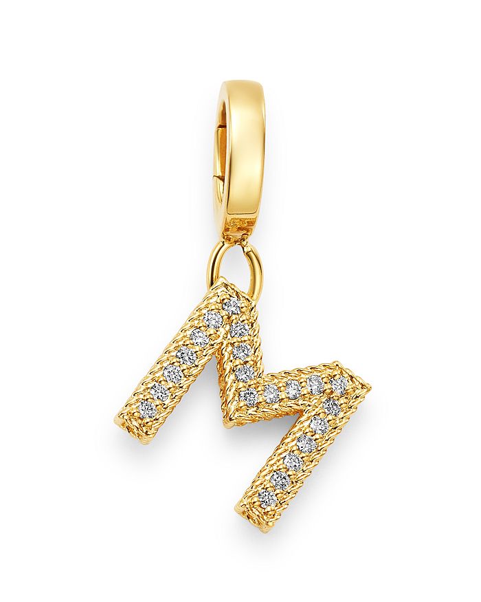 Roberto Coin 18k Yellow Gold Diamond Initial Charm In M/gold