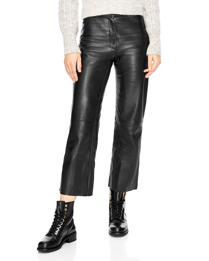 Sandro Poésie Leather Crop Pants | Bloomingdale's