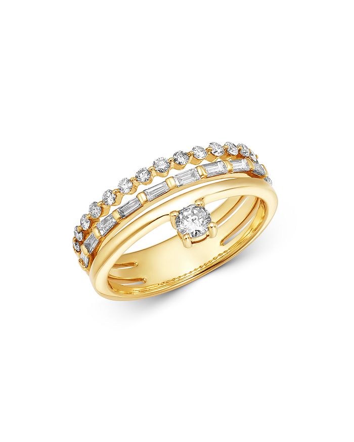 Bloomingdale's Diamond Solitaire MultiRow Ring in 14K Yellow Gold, 0.7