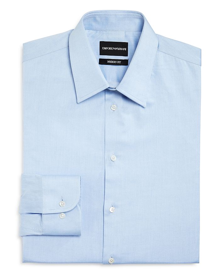 Emporio Armani Twill Basic Regular Fit Dress Shirt | Bloomingdale's