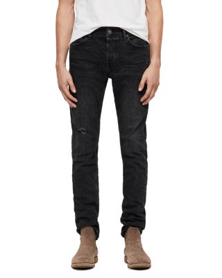 ALLSAINTS Rex Straight Slim Jeans in Washed Black | Bloomingdale's